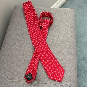 Massimo Dutti Red and White Patterned Tie